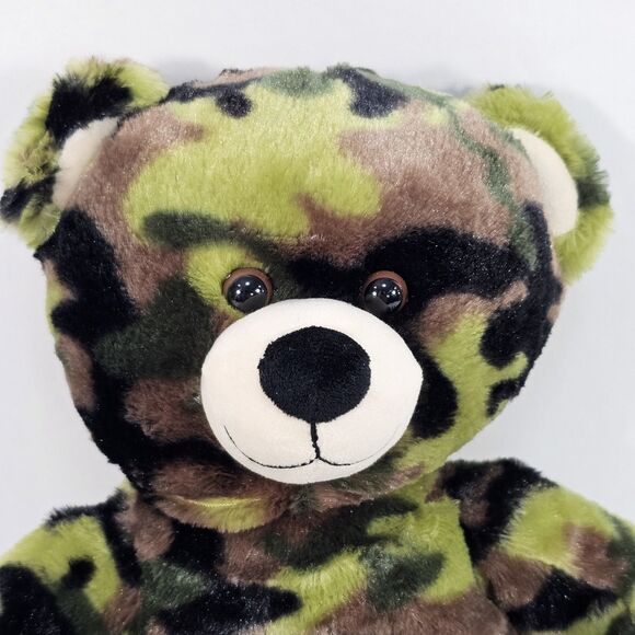 Build A Bear Workshop Military Camouflage Army Green Teddy Bear Plush Toy - Picture 5 of 7